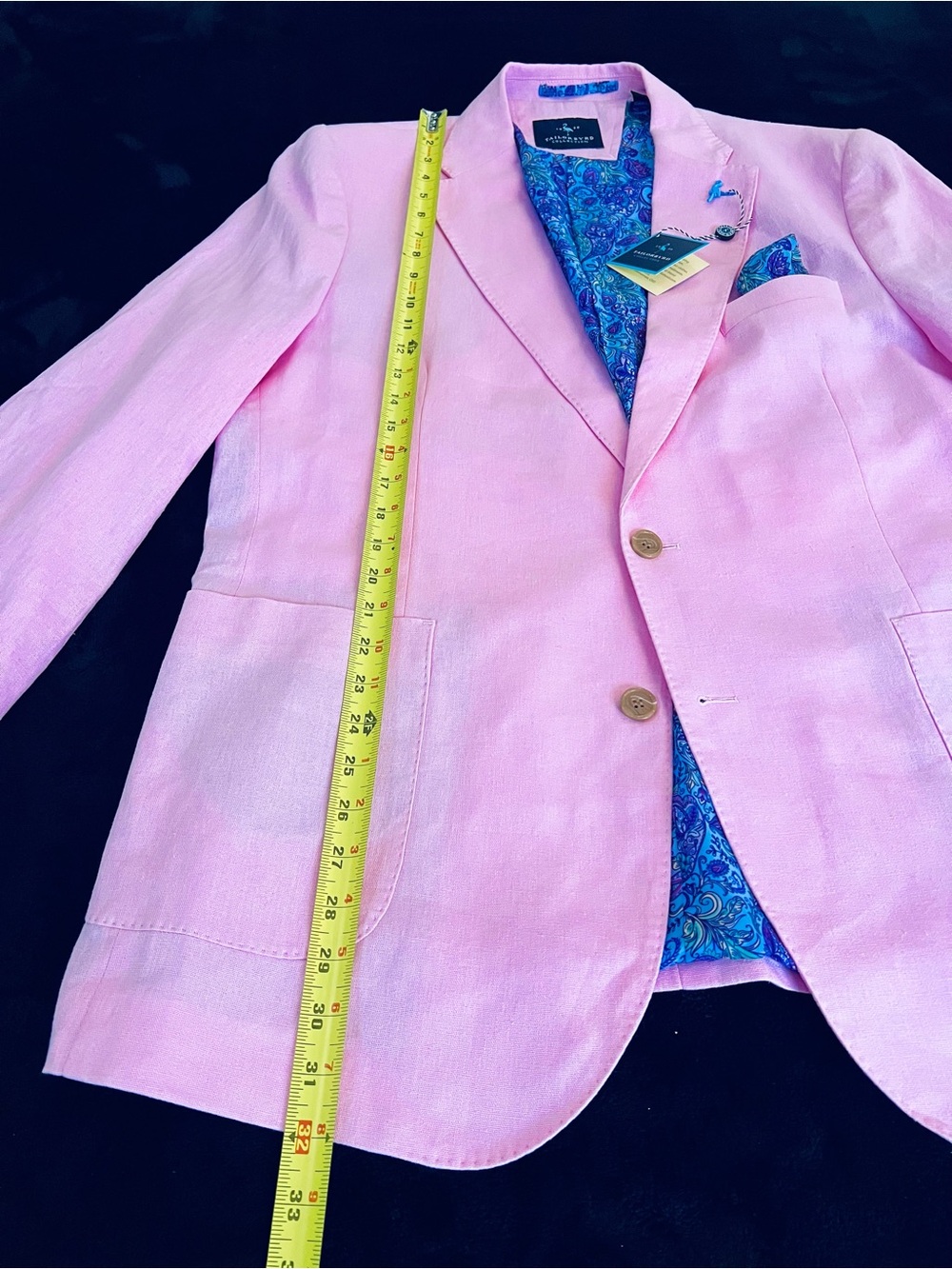 Linen blend TailorByrd Pink Blazer for Men - Picture 8 of 13
